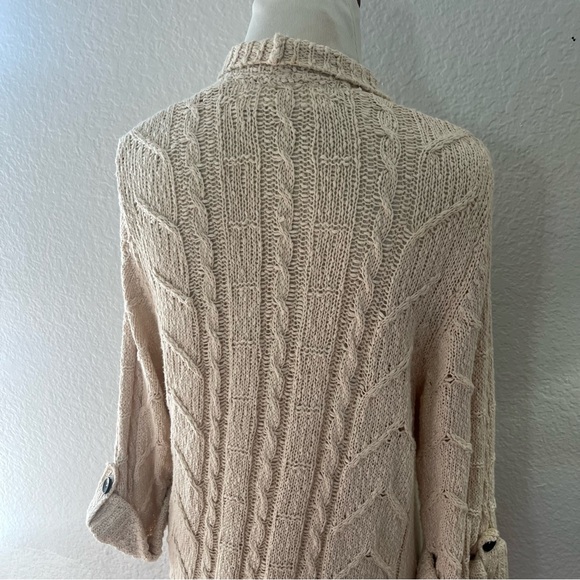 Sparrow Anthropologie cream cotton crocheted cardigan Size XS - Picture 8 of 12